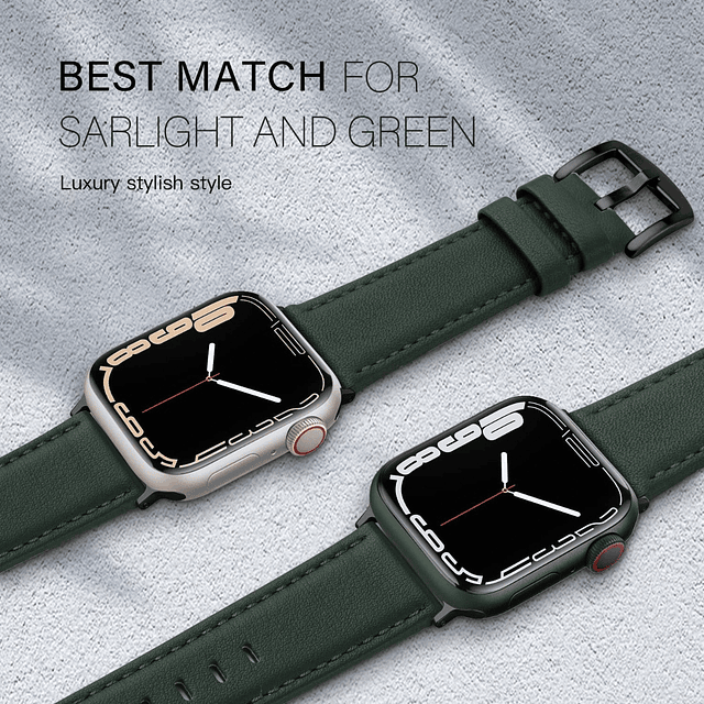 Correa Cuero Edimens Compatible C/ Apple Watch Ultra 1/2 49mm Verde