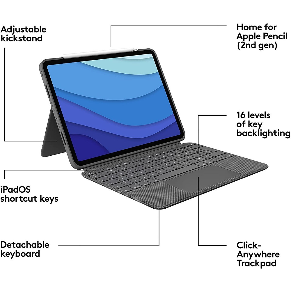 Teclado Logitech Combo Touch Para iPad Pro 11 2020 A2228 A2068 3