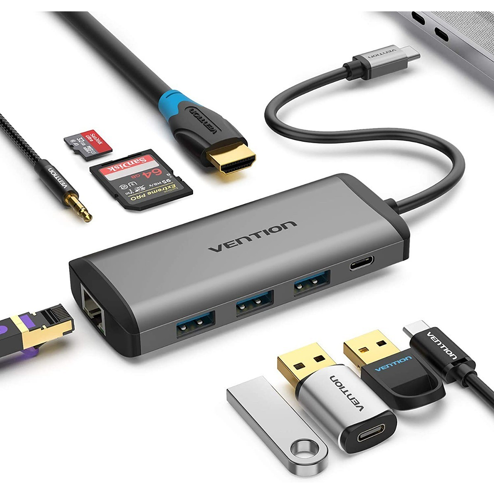 Adaptador Hub Vention Usb C Hdmi Para Chromecast Google Tv 1