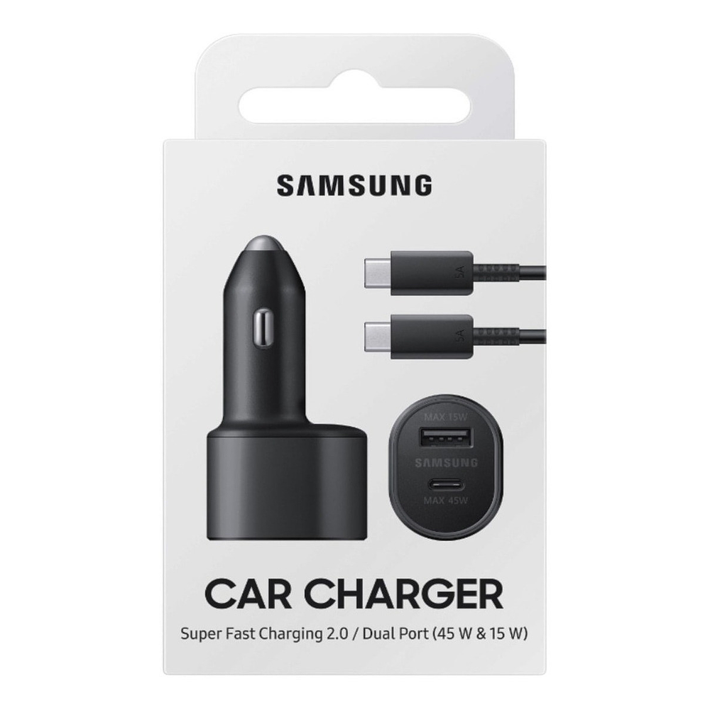 Cargador de Auto Samsung 45watts Dual para Galaxy Note 20 Ultra (con cable USB-C) 45W De Carro 1