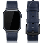 Correa Cuero Edimens Compatible Con Apple Watch 42mm Azul 1