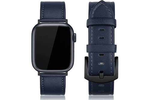 Correa Cuero Edimens Compatible Con Apple Watch 42mm Azul