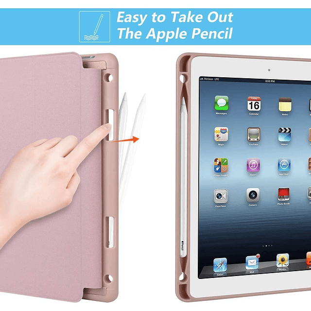 Case Buhore Para iPad Air 2 A1566 A1567 C/ Pen Holder Rosa