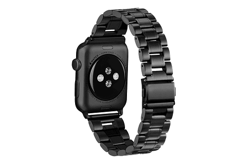 Correa Acero Platinum Compatible Con Apple Watch 41mm Negro