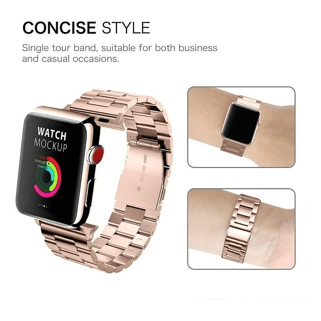 Correa Acero Fintie Compatible Con Apple Watch Serie 4 5 6 Se 1/2 44mm Bronce