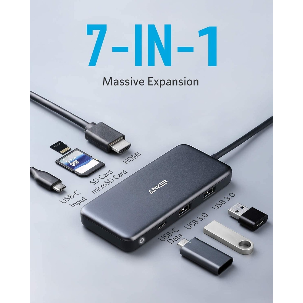 Anker Adaptador 7en1 Hub Usb C Hdmi 4k Para Chromebook 2