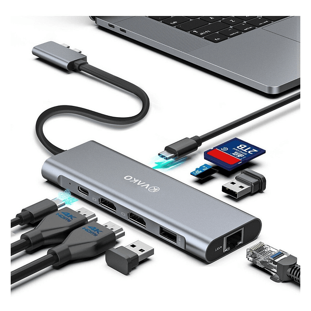 Adaptador Hub Vako Usb C Hdmi Red Para Macbook Pro 14 A2779