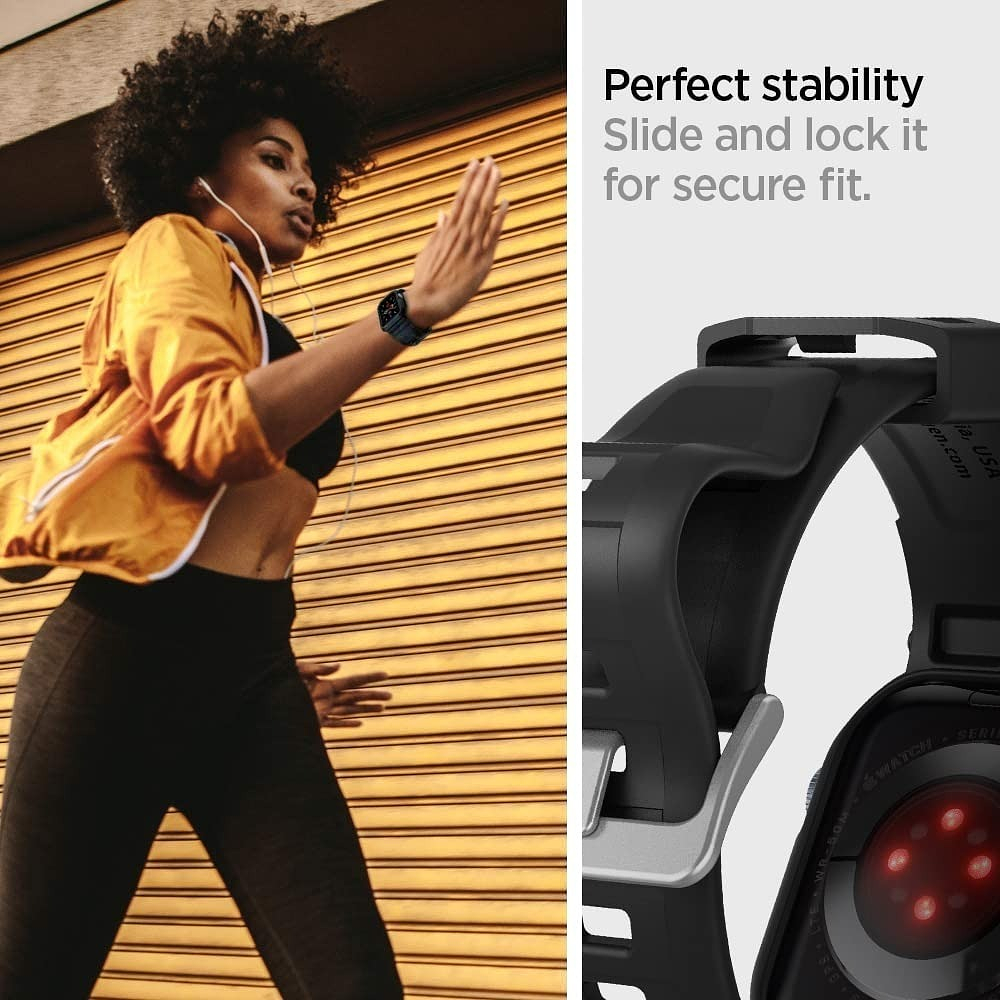 Case Y Correa Spigen Compatible Con Apple Watch 40mm Negro 6