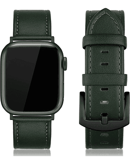 Correa Cuero Edimens Compatible Con Apple Watch Serie 4 5 6 Se 1/2 44mm Verde