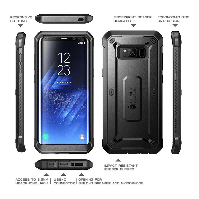 Case Supcase Para Galaxy S8 Normal Protector 360° C/ Gancho