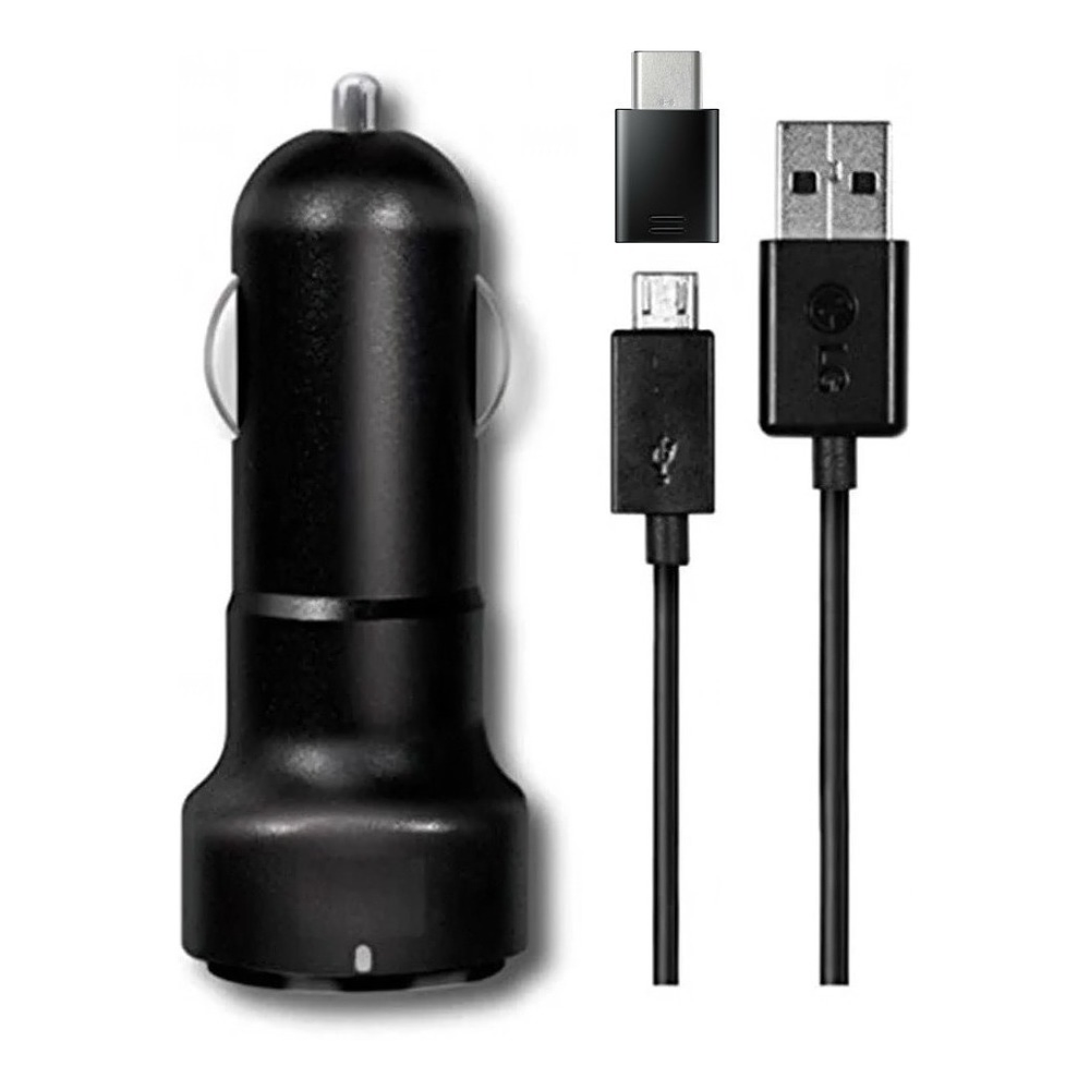 Cargador De Auto LG Con Cable Micro Usb + Adaptador Usb C 2