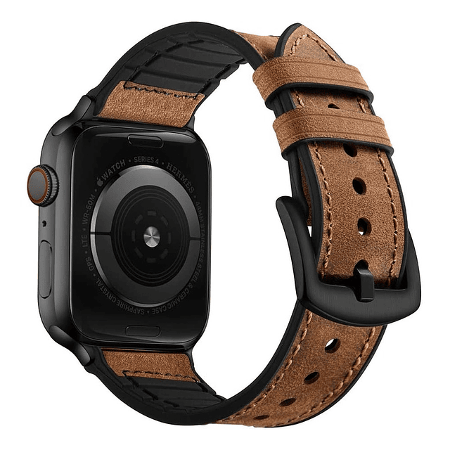 Correa Cuero Ouheng Compatible Con Apple Watch Serie 4 5 6 Se 1/2 44mm Marrón