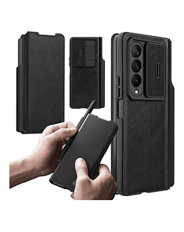 Case Funda Nillkin Qin Para Galaxy Z Fold 4 Fold4 De Cuero Con Portalapiz