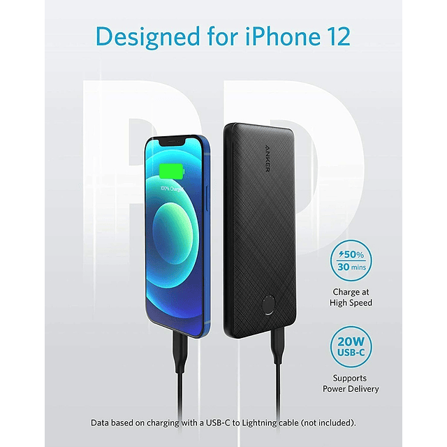 Batería Externa Anker Pd 10000 20w Para iPhone XR / Xs / Max