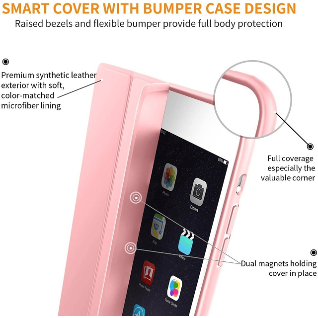 Smart Case Para iPad Air 1 A1474 A1475 Rose Gold Siliconado