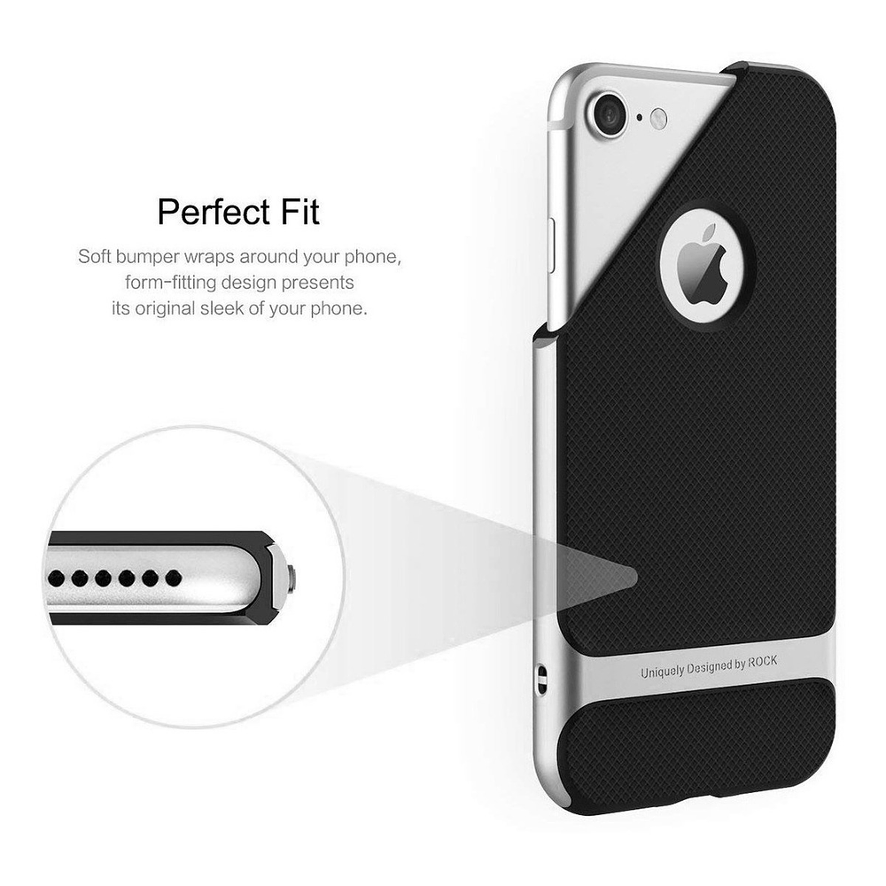 Case Protector Rock Royce Para iPhone 7 Normal Borde Plata 5