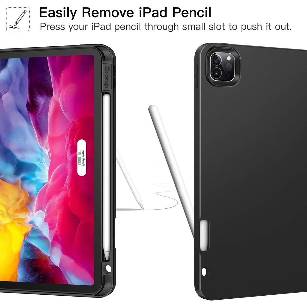 Case Ztotop Para iPad Pro 11 2018 A1980 A1934 Con Portalápiz Negro 5