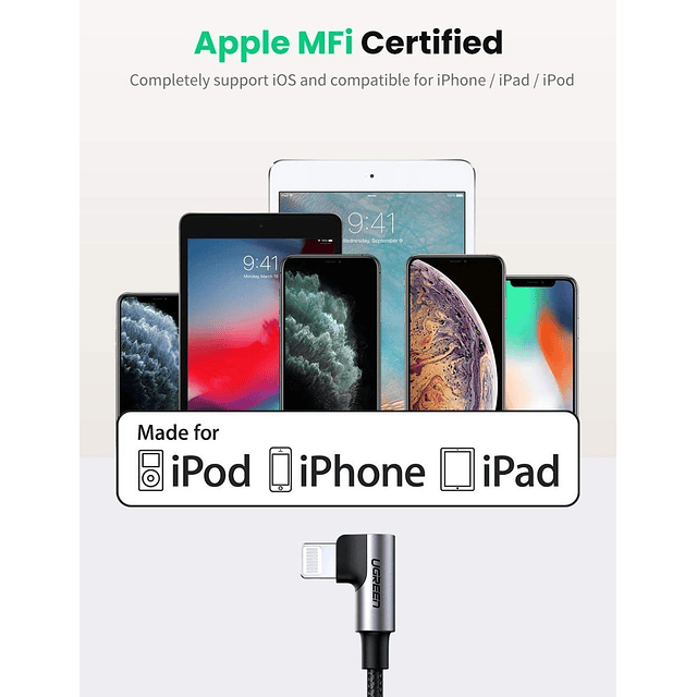 Ugreen Cable Lightning 2m Usb C Para iPhone 13 Pro Max Mini