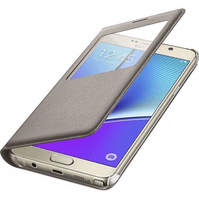 Samsung Case S-view Flip Cover Para Galaxy Note5 (gold)