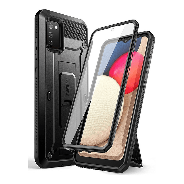 Case Supcase Para Galaxy A02s 2021 Protector 360° Negro