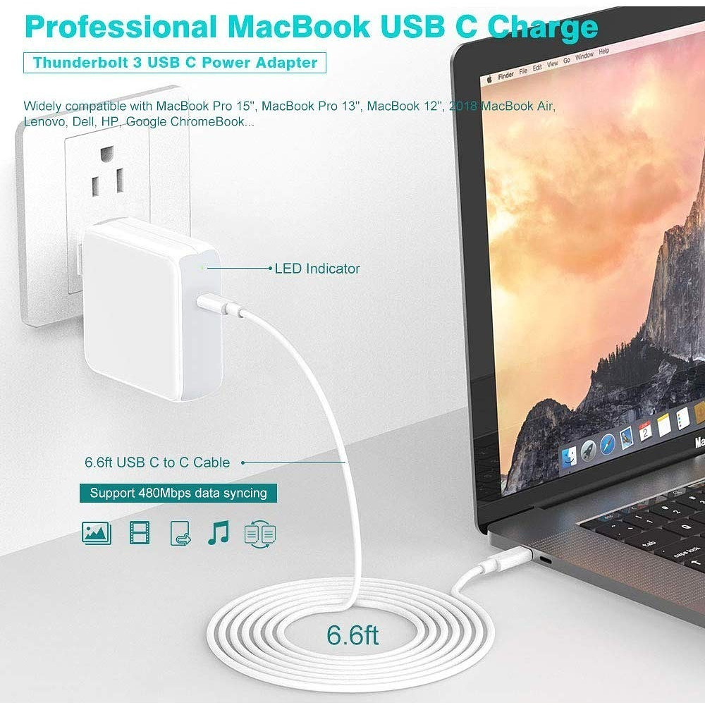 Cargador Szpower Usb-c 87w Para Macbook Air 2019 A2179 A1932 6