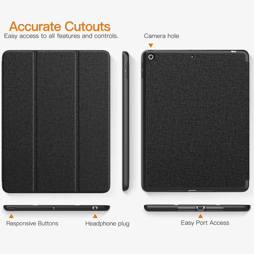 Smart Case Timovo Para iPad 10.2 8gen A2270 A2429 Con Pencil Holder - Denim Black 3