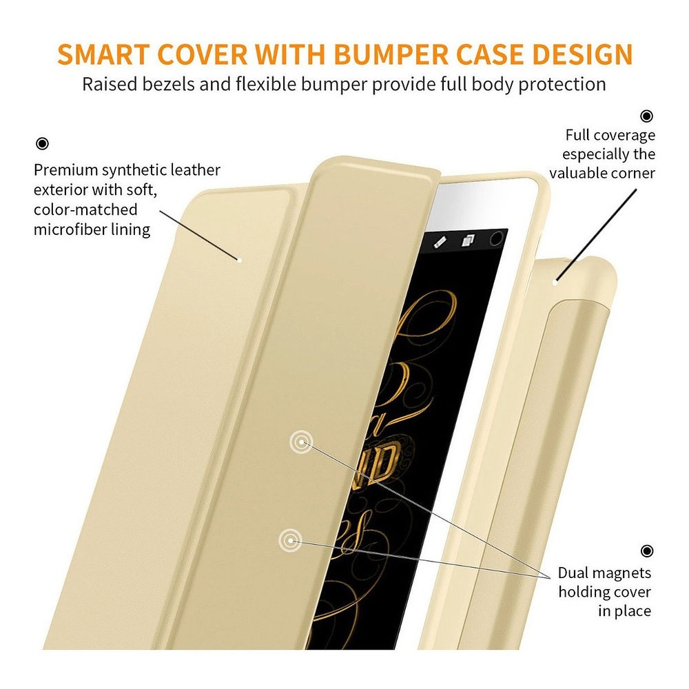 Smart Case Para iPad 10.5 Air 3 A2123 A2153 A2152 Gold 2