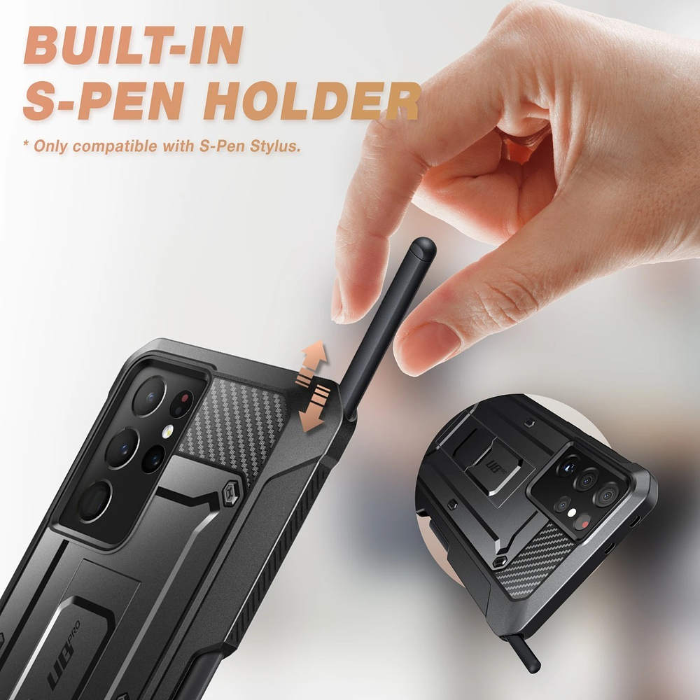 Case Supcase 360° Para Galaxy S21 Ultra Con S-pen Holder 2