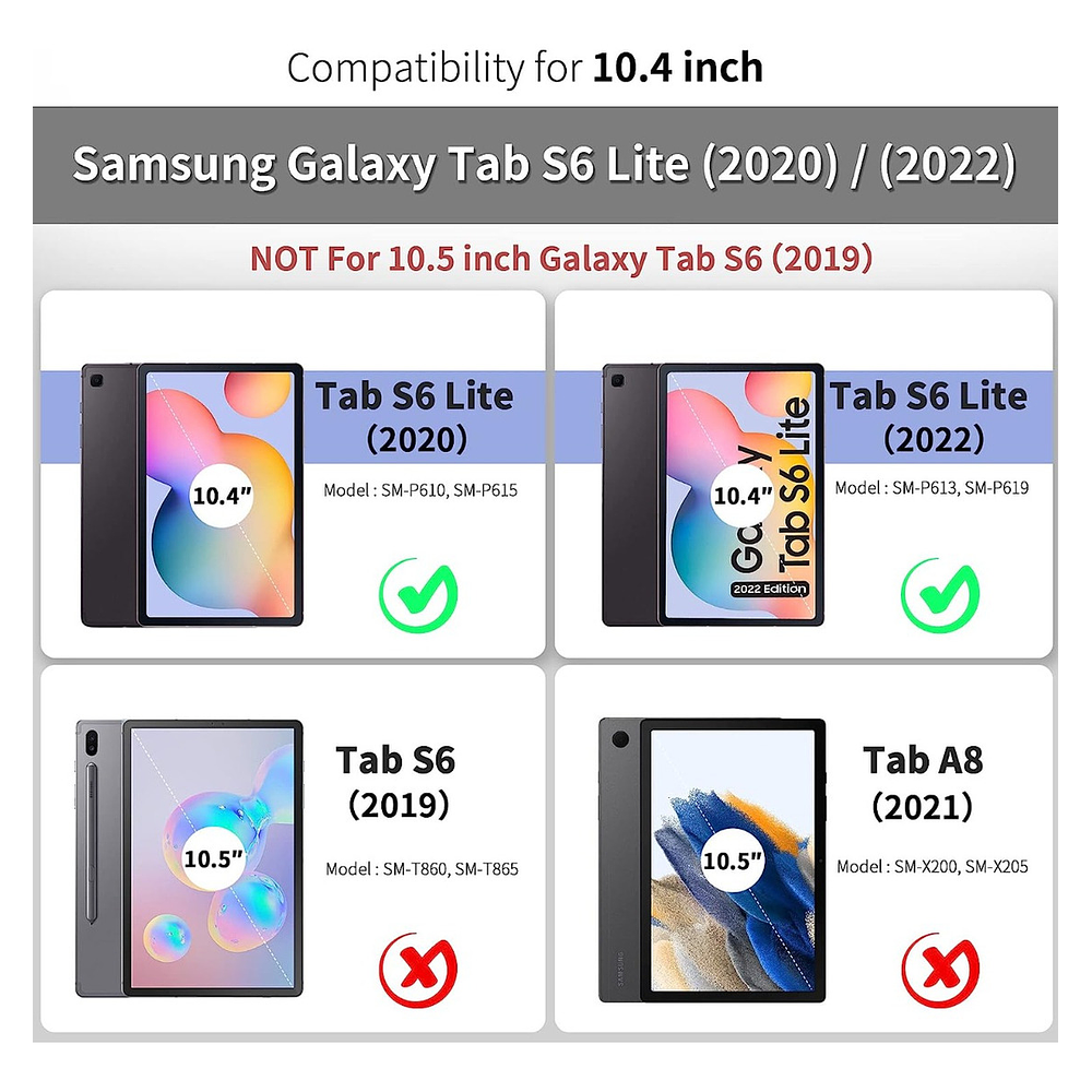 Case Para Galaxy Tab S6 Lite P610 P615 (2020) / P613 P619 (2022) / P620 P625 (2024) Con Portalápiz Limón 2