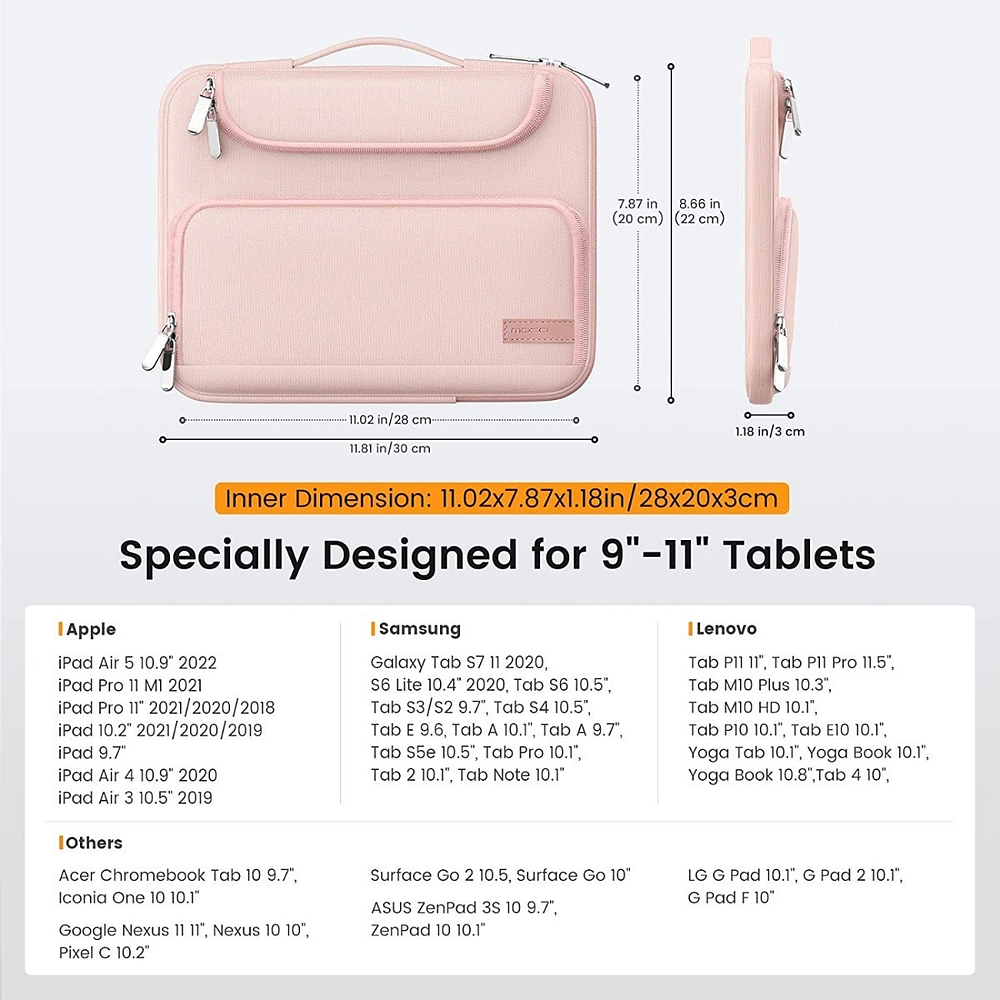 Moko Funda Bag Para Galaxy Tab S7 11 T870 T875 Rose 2