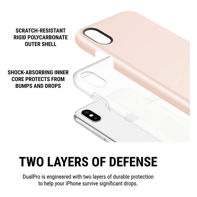 Case Incipio Dualpro Para iPhone XS Max 6.5 Rose Blush