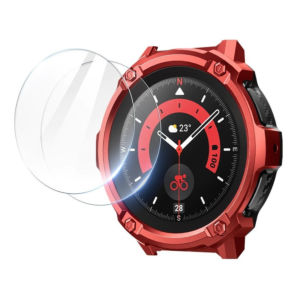 Case Bumper Supcase Para Galaxy Watch5 Pro 45mm + 2 Mica (rojo) 1