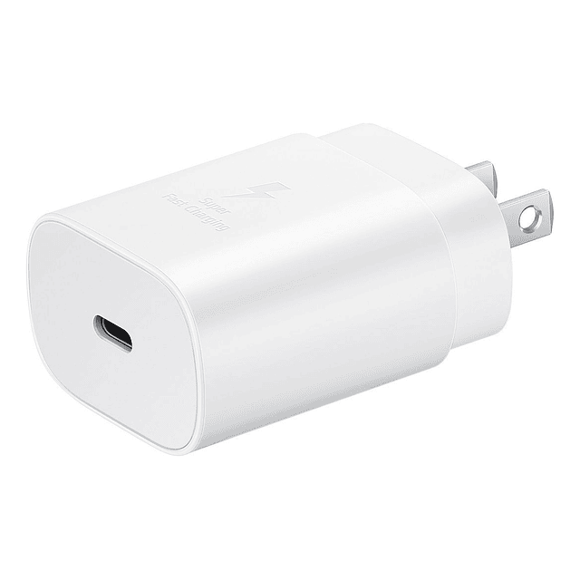 Samsung Cargador de Pared 25watts Para Galaxy Tab S6 Lite P610 P615 (2020) / P613 P619 (2022) / P620 P625 (2024) Blanco (solo cubo)