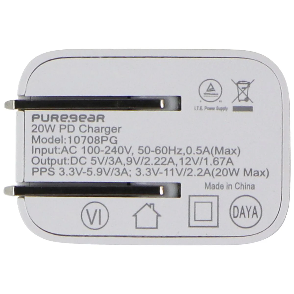 Puregear Cargador De Pared 20w Para Galaxy A55 | A35 | A25 | A54 | A53 | A52S | A52 Blanco (Solo Cubo Sin Caja) 3