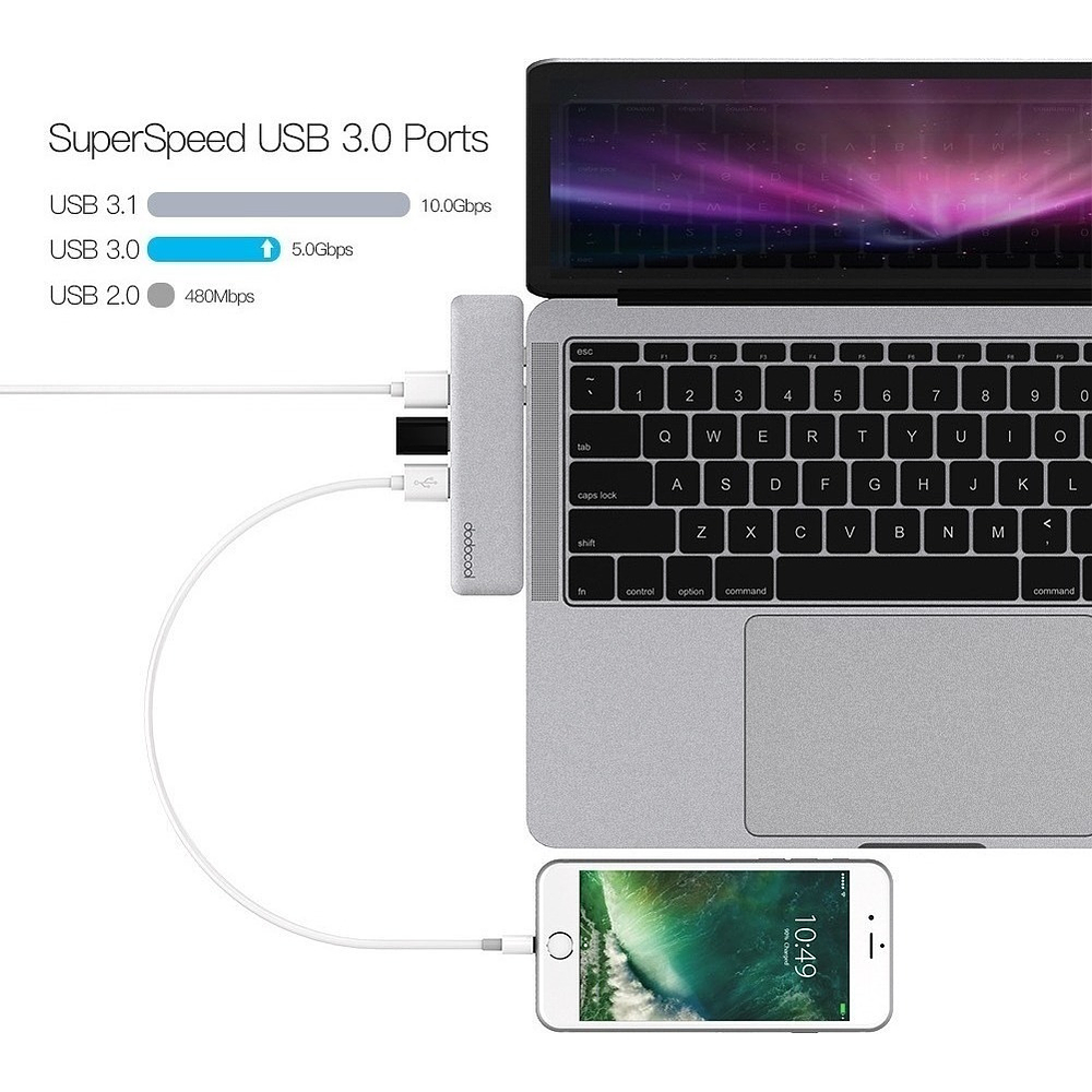 Hub Adaptador Dodocool Usb C Para Macbook Pro 14 A2918 A2992 7