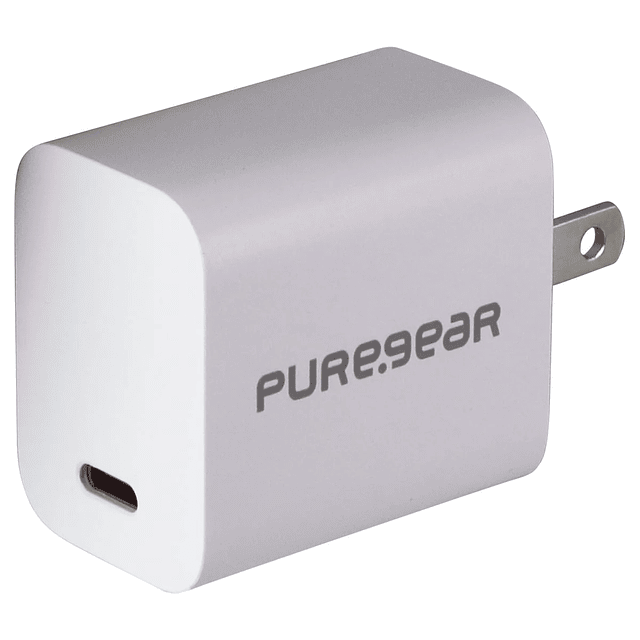 Puregear Cargador De Pared 20w Para iPhone 15 Pro Max 6.7 / iPhone 15 Pro 6.1 / iPhone 15 Normal 6.1 / iPhone 15 Plus 6.7 Blanco (Solo Cubo Sin Caja)