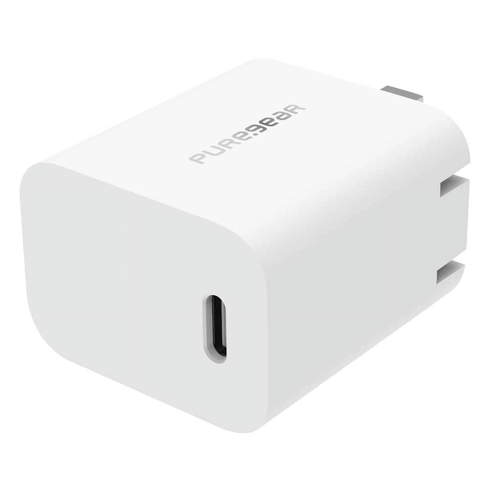 Puregear Cargador De Pared 20w Para iPhone 15 Pro Max 6.7 / iPhone 15 Pro 6.1 / iPhone 15 Normal 6.1 / iPhone 15 Plus 6.7 Blanco (Solo Cubo Sin Caja) 6