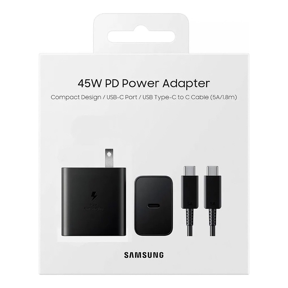 Cargador de Pared Samsung 45watts Para Galaxy Note 20 Ultra 45W (versión 2022 con cable USB-C 1.80 metros) 1