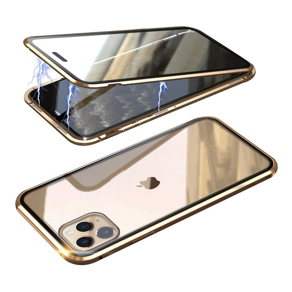 Case De Vidrio Magnético Para iPhone 11 Pro 5.8 360° Gold 1