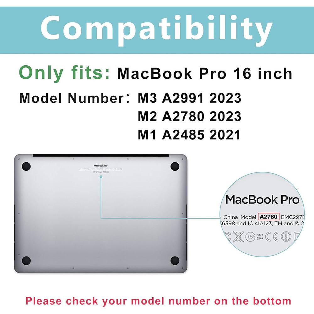 Case Procase Hardshell Para Macbook Pro 16 A2780 M2 Pro Max 2