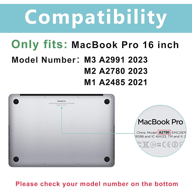 Case Procase Hardshell Para Macbook Pro 16 A2780 M2 Pro Max