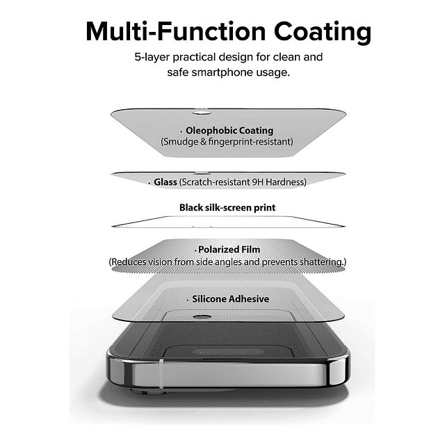 Mica Antiespía Ringke Para iPhone 15 Pro 6.1 Con Instalador