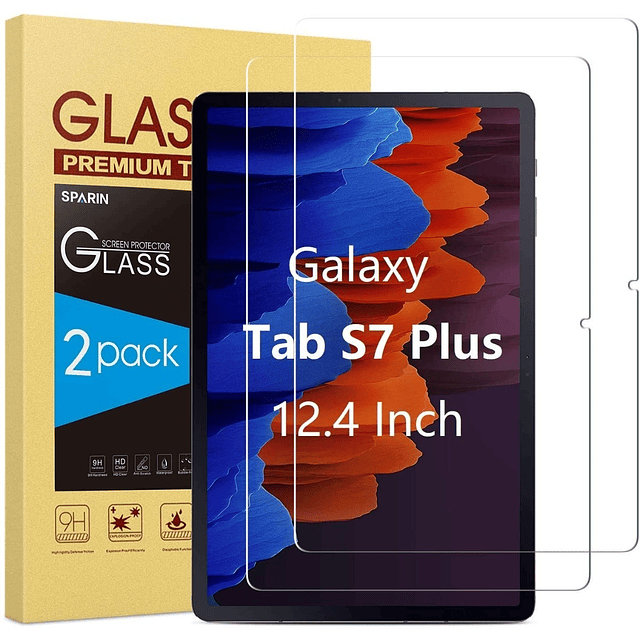 Mica De Vidrio Sparin 2pcs Para Galaxy Tab S7 Plus 12.4 T970