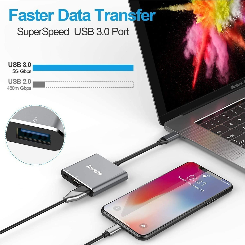 Tuwejia Usb C Hdmi Hub 3n1 Para Macbook Pro 16 A2991 M3 5