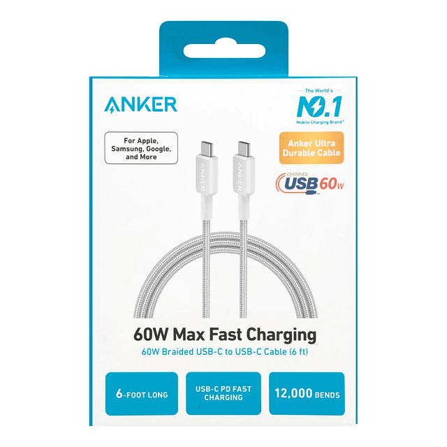 Cable Anker 322 Nylon Usb-c 1.8m Para Galaxy S24 Plus Ultra