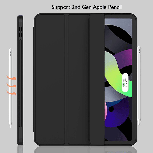 Funda Smart Case Genérico Para iPad Air6 11 M2 (2024) A2902 A2903 Color Negro