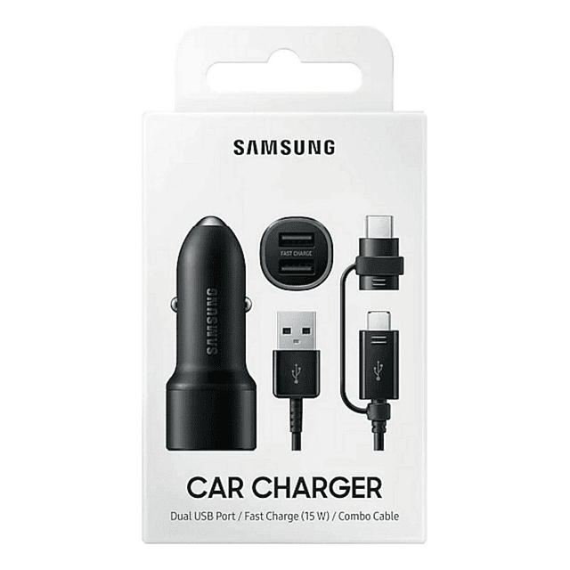 Samsung Cargador D Auto Dual 15w Para Galaxy S24 Plus Ultra