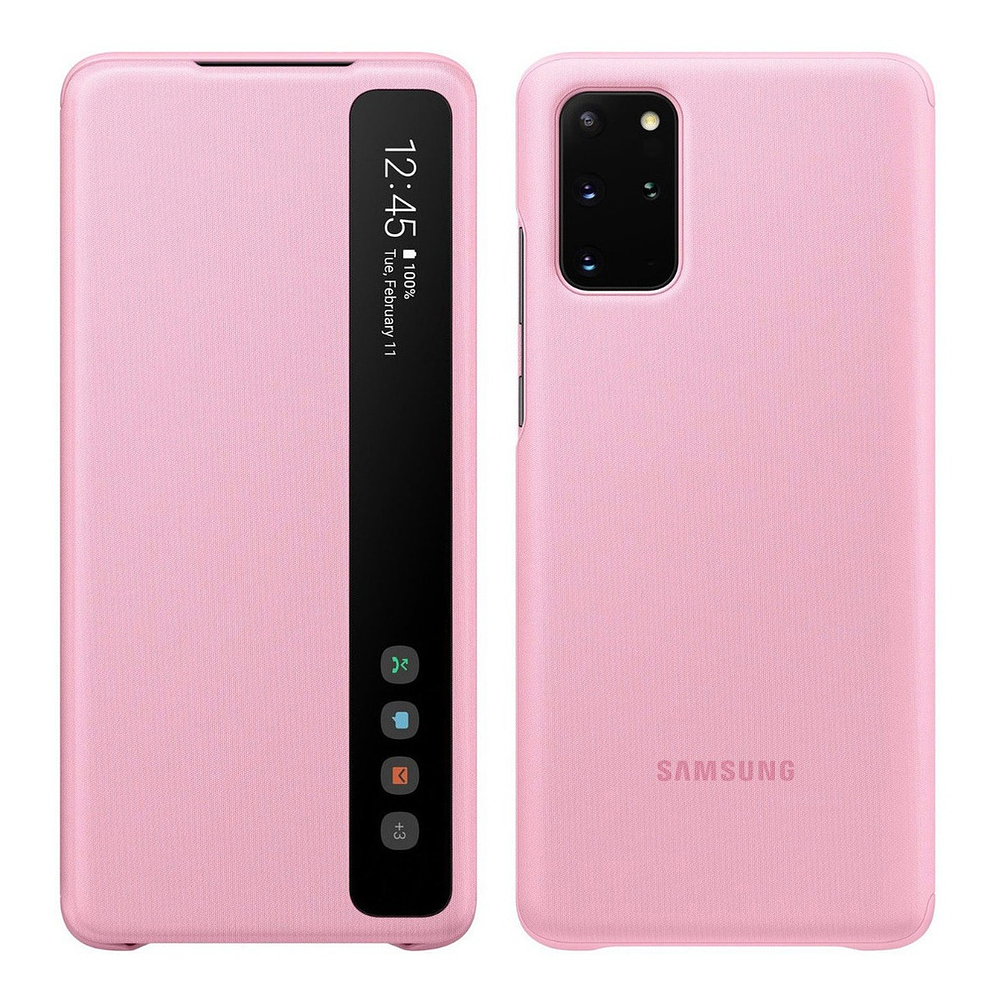 Case Samsung S-view Flip Cover Para Galaxy S20 Plus Rosado 1