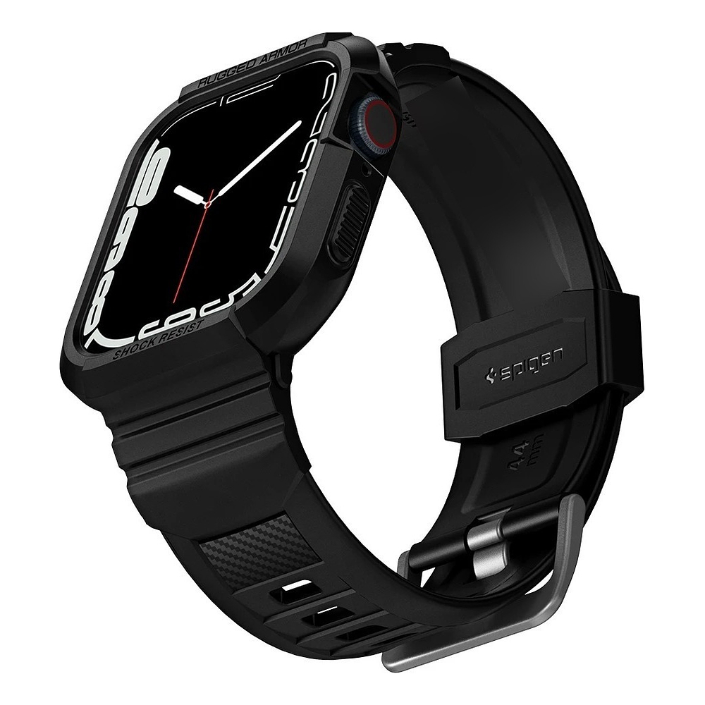 Case Spigen Rugged Armor Pro Para Apple Watch 45mm Serie 7 8 9 Negro 8