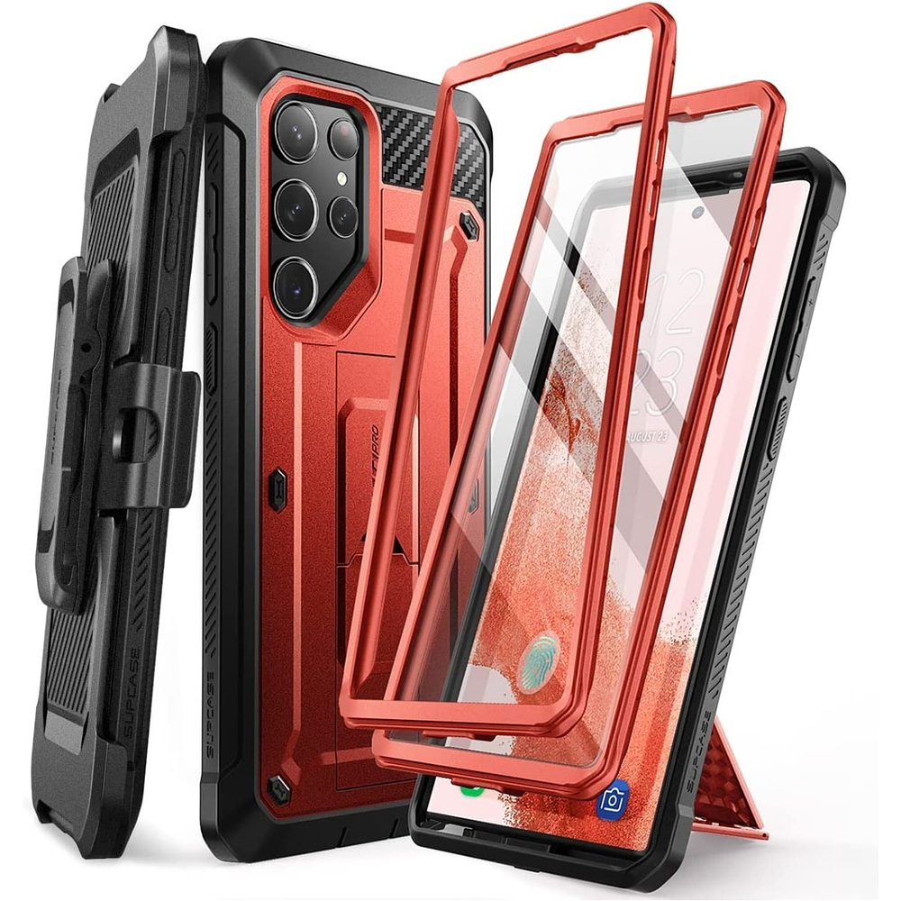 Case Supcase UB Pro Para Galaxy S23 Ultra Protector 360° - Rojo 1